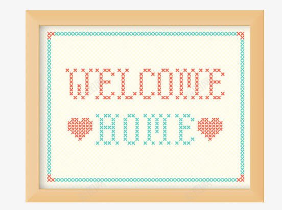 欢迎回家刺绣png免抠素材_88icon https://88icon.com 刺绣图案 回家 在家 欢迎回家