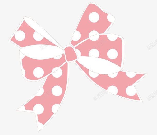 粉色蝴蝶结png免抠素材_88icon https://88icon.com 卡通 可爱的 点点 粉色的 蝴蝶结