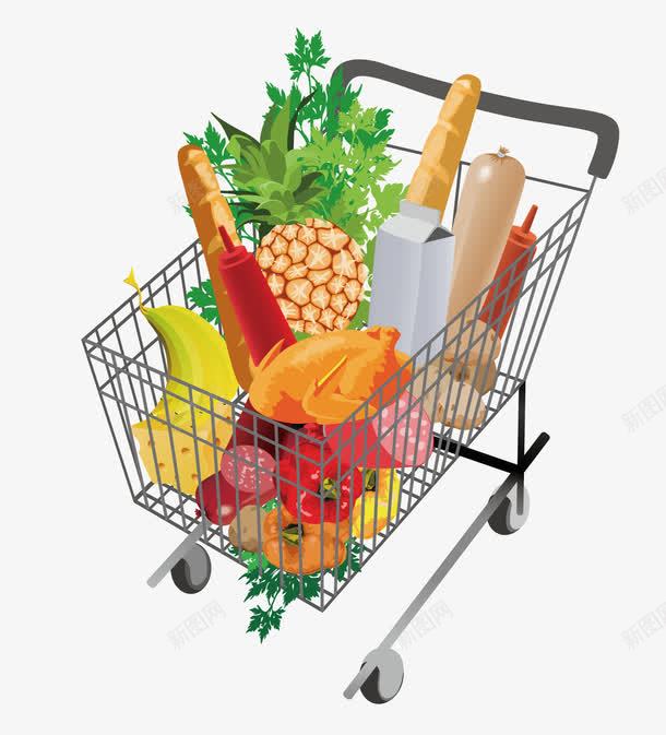 一个购物车png免抠素材_88icon https://88icon.com 方便 水果蔬菜 矢量蔬菜 蔬菜 购物