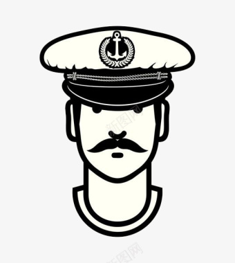 海军制服卡通带水手帽的男性图标图标