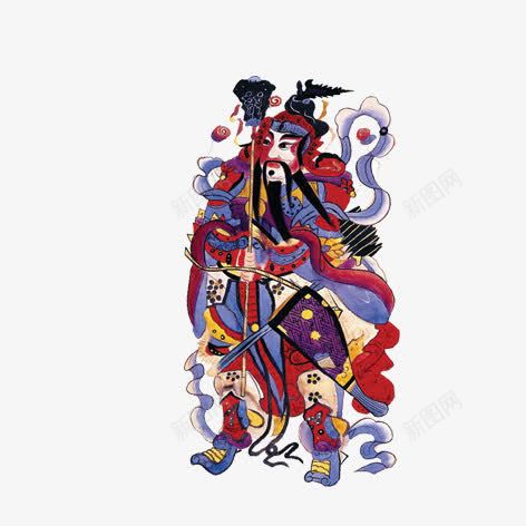 门神贴画png免抠素材_88icon https://88icon.com 古风 彩色 新年