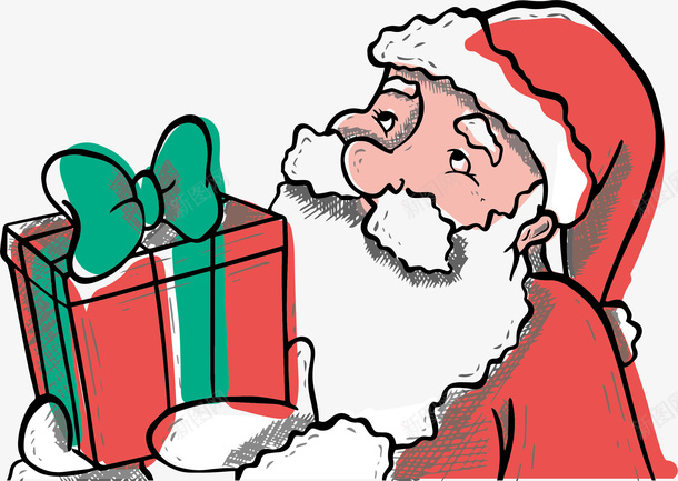 圣诞节手绘圣诞老人矢量图ai免抠素材_88icon https://88icon.com 圣诞礼物 圣诞老人 圣诞节 手绘圣诞老人 矢量png 送礼物 矢量图