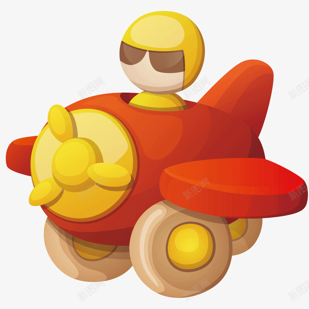 儿童玩具飞机矢量图ai免抠素材_88icon https://88icon.com 儿童玩具 玩具飞机 飞机 矢量图