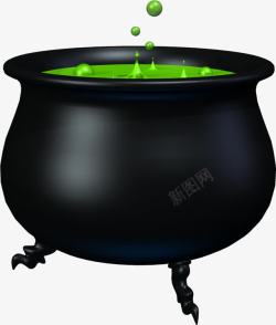黑色大缸绿色水渍素材