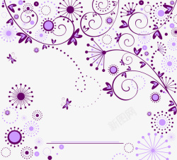 春天紫色花纹装饰素材