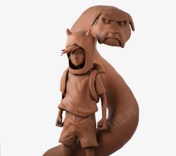 雕塑模型泥塑驯龙勇士高清图片