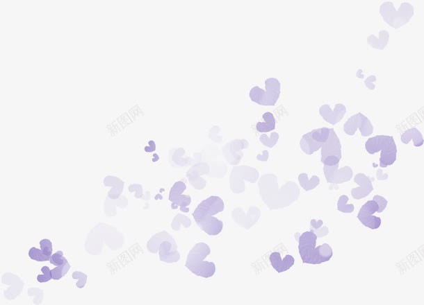 漂浮效果心形渐变png免抠素材_88icon https://88icon.com 半透明 心形 漂浮 紫色
