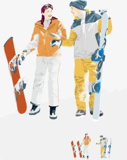 滑雪矢量图素材