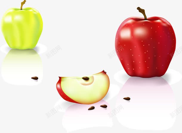 苹果8png免抠素材_88icon https://88icon.com 水果 矢量苹果 红富士 逼真水果