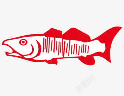 红色手绘鱼矢量图素材
