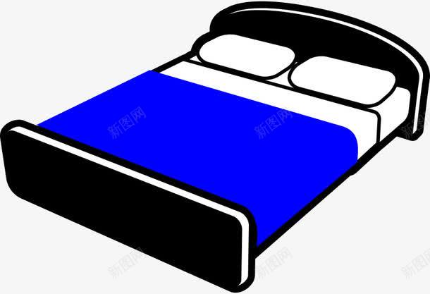 黑色的床蓝色的床单png免抠素材_88icon https://88icon.com 床 床单 蓝色 黑色