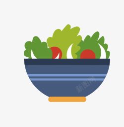 瓷碗里的蔬菜和西红柿素材