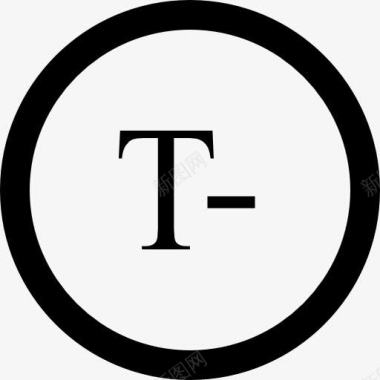 文字的大小减少符号在圆形界面按钮图标图标