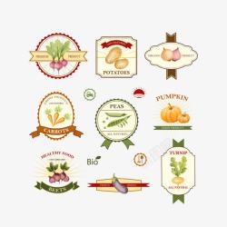 豌豆蔬菜标签素材