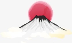 手绘富士山素材