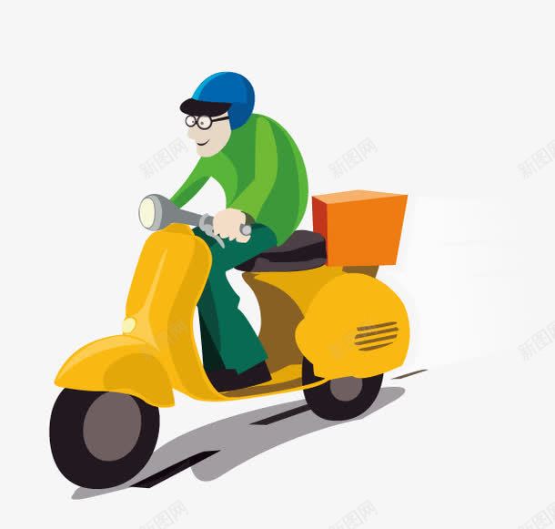 送货员png免抠素材_88icon https://88icon.com 卡通人物 摩托送货 送货员 骑摩托