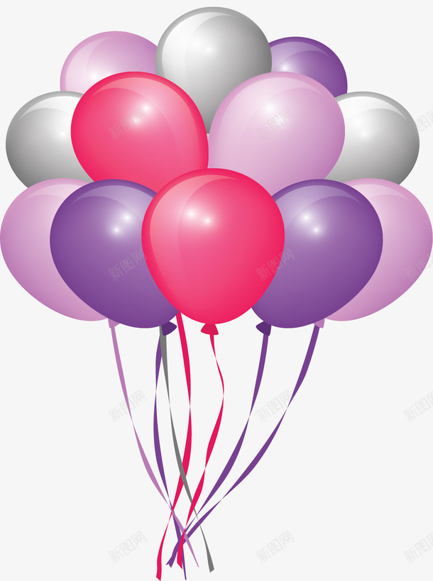 粉紫色儿童节气球矢量图ai免抠素材_88icon https://88icon.com 儿童节 儿童节气球 气球 气球束 矢量png 节日气球 矢量图