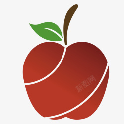 红苹果装饰图标矢量图素材