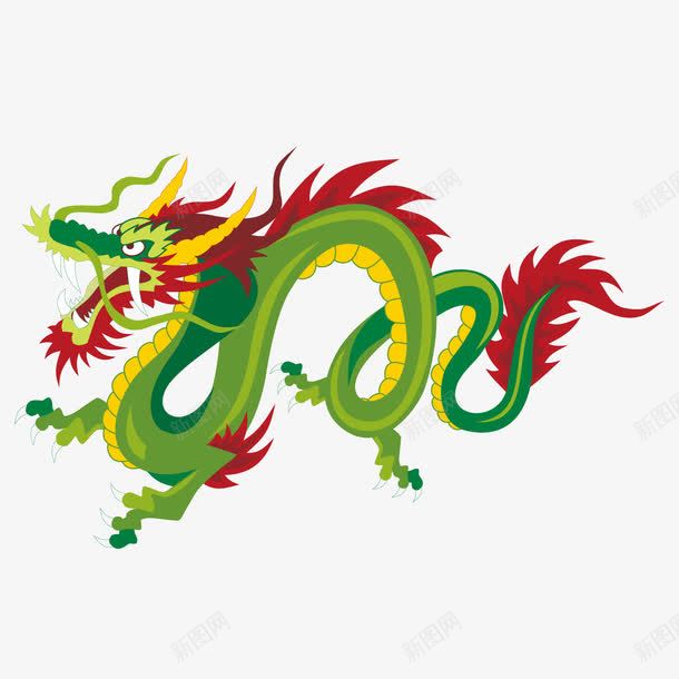 卡捅绿色龙png免抠素材_88icon https://88icon.com 卡通 绿色 龙