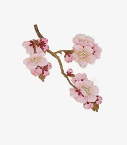 桃花花朵彩绘装饰素材