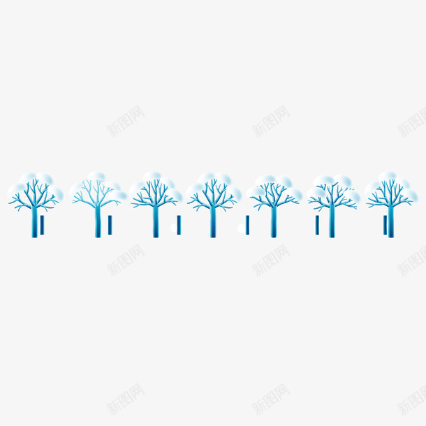雪树psd免抠素材_88icon https://88icon.com 成列 排列整齐 树 雪