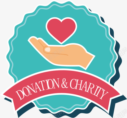 爱心横幅矢量图慈善logo矢量图图标图标