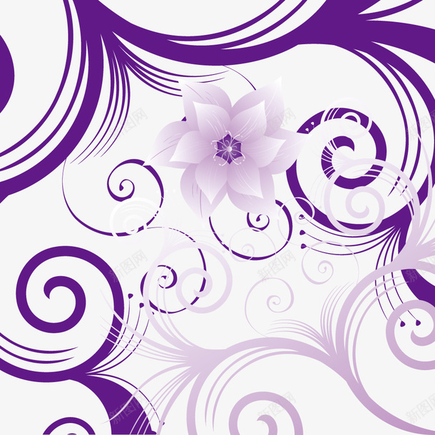 紫色手绘花朵矢量图eps免抠素材_88icon https://88icon.com 免费矢量下载 底纹 紫色手绘花朵 花纹 矢量图