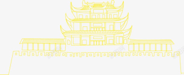 黄色卡通城楼创意建筑png免抠素材_88icon https://88icon.com 创意 卡通 城楼 建筑 黄色