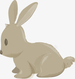 手绘灰色兔子矢量图素材