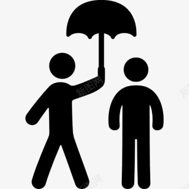 援助之手两人在一把伞下图标图标