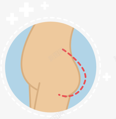 风格丰臀卡通整形手术图标图标