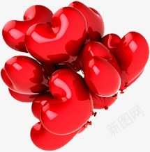 手绘质感红色的爱心形状的气球png免抠素材_88icon https://88icon.com 形状 气球 爱心 红色 质感