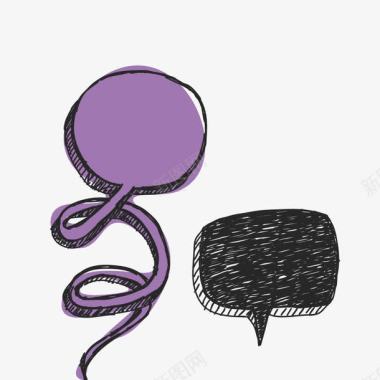 对话框紫色对话框图标图标