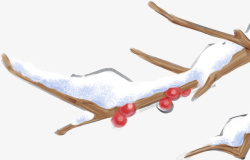 卡通手绘冬天雪树素材
