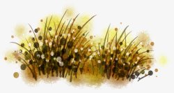 黄绿的小草手绘野外黄绿色小草装饰高清图片