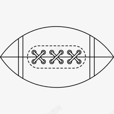 锁头包橄榄球侧视图图标图标