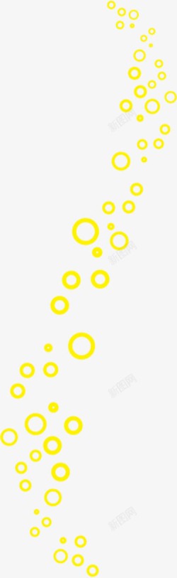黄色卡通圆形气泡装饰素材