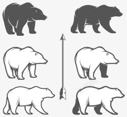 动物棕熊可爱的涂鸦矢量图素材