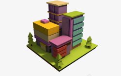 彩色房屋模型素材
