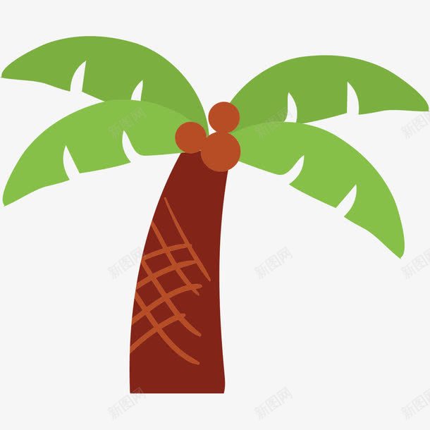 卡通沙滩植物椰子树png免抠素材_88icon https://88icon.com 卡通 植物 椰子树 沙滩