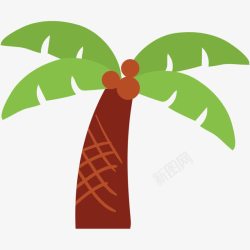 卡通沙滩植物椰子树素材