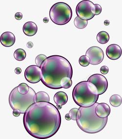 紫色漂浮泡泡素材