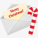 圣诞节邮件拐杖糖图标图标