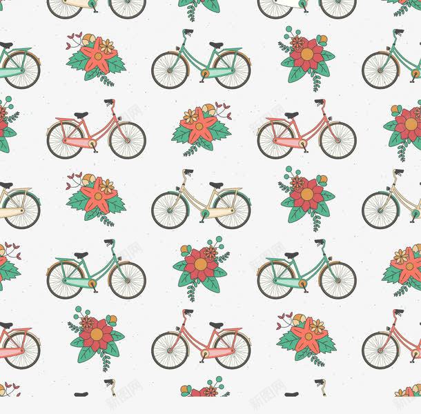创意单车和花卉无缝背景png免抠素材_88icon https://88icon.com png 创意 单车 花瓣