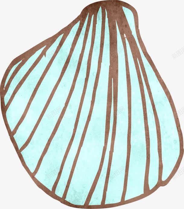 蓝色扇贝png免抠素材_88icon https://88icon.com 卡通扇贝 扇贝 手绘扇贝