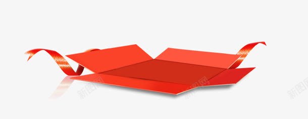 红色散开的纸盒png免抠素材_88icon https://88icon.com PNG素材 红色 纸盒 飘带