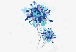 蓝色花瓣式绣花球素材