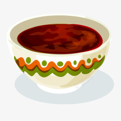 美味的碗里的汤汁矢量图素材
