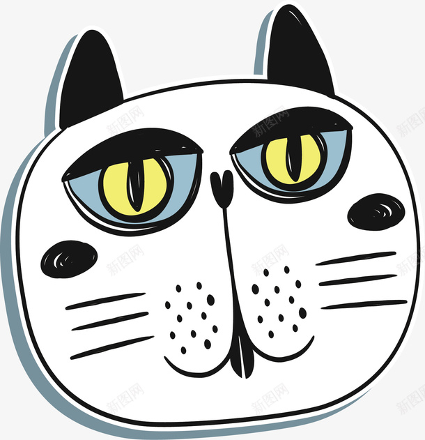 卡通花猫矢量图ai免抠素材_88icon https://88icon.com 卡通动物 卡通手绘 玩偶 花猫 装饰图案 矢量图