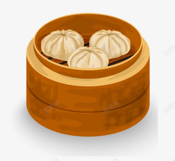 小笼包png免抠素材_88icon https://88icon.com 卡通 小笼包 美食
